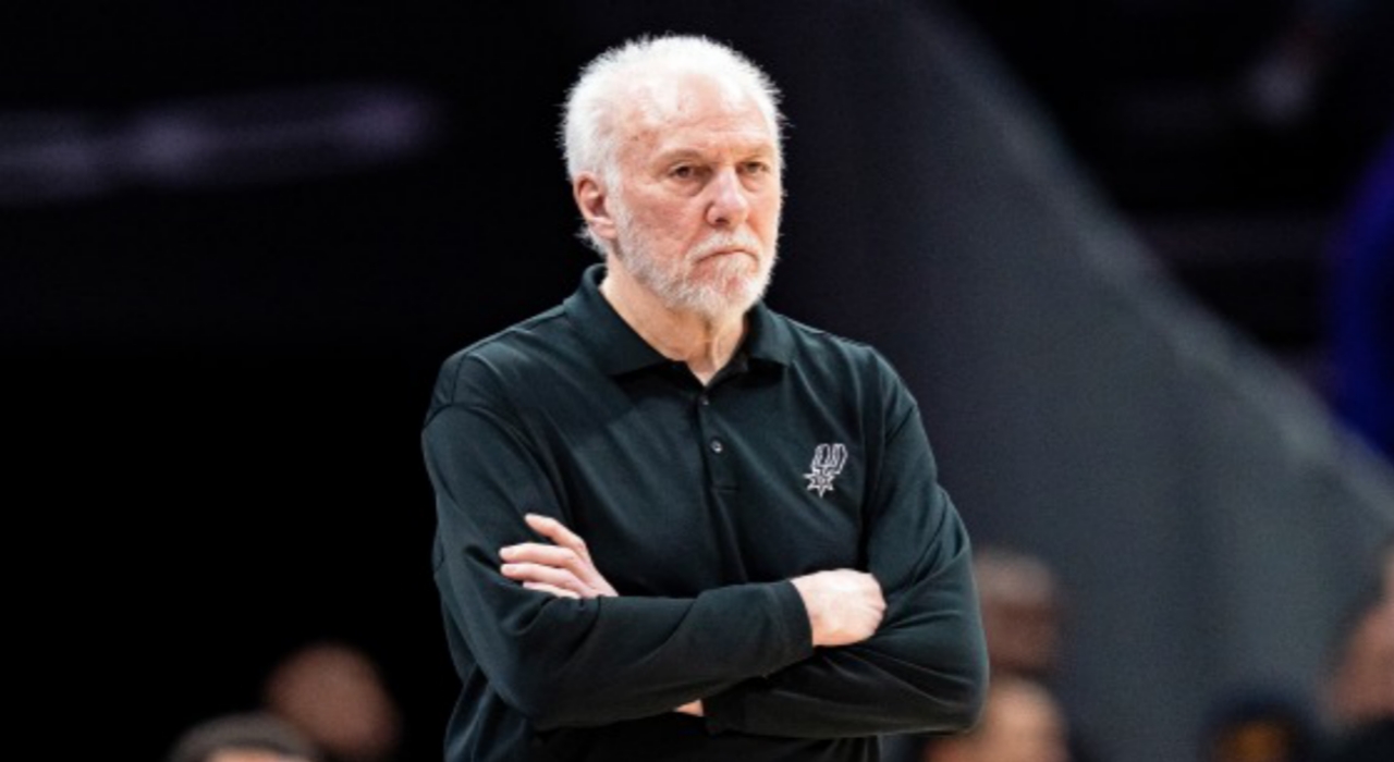 Gregg Popovich coaching the San Antonio Spurs during an NBA game